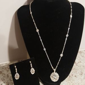 Silver Filigree Necklace & Earring Set